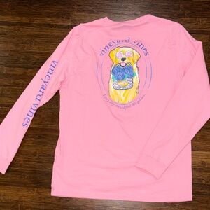 Vineyard Vines Pink Graphic Long Sleeve Tee